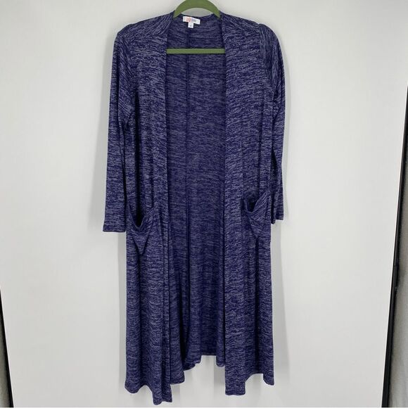 Lularoe Women’s Open Front Long Sleeve Duster Cardigan Blue size S - Picture 1 of 3